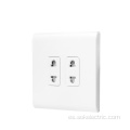Enchufes eléctricos británicos 2Gang 2Pin Socket Outlets Blanco